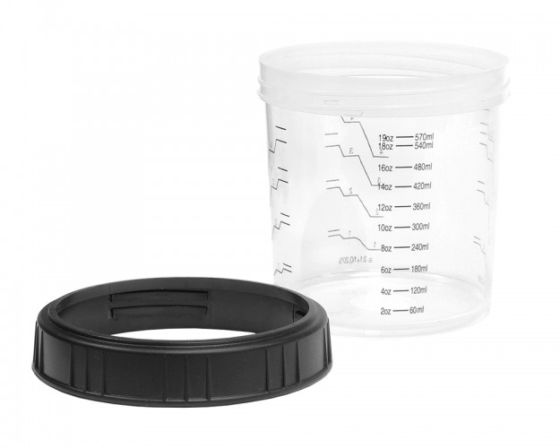 Многоразовый стакан с фиксирующим кольцом JPPS 600 мл.