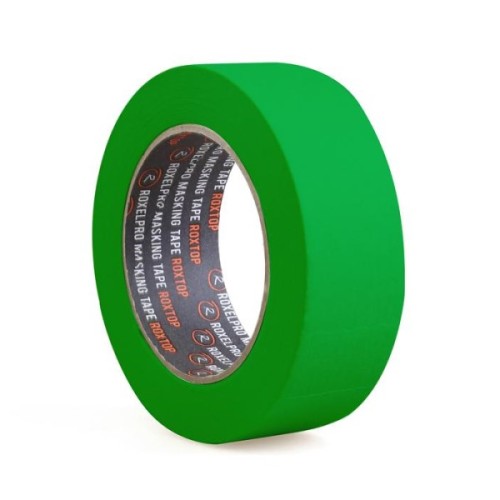 Скотч малярный бумажный RoxelPro 3580 24 мм х 40 м зеленый
