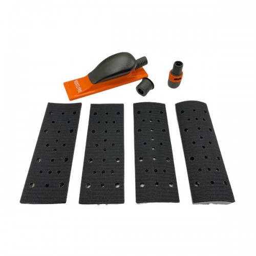 Шлифок ручной средний 70х198 мм с 4-мя сменными подошвами, с пылеотводом 22 отв., жесткий RoxelPro