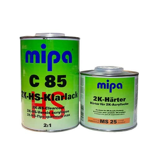 Лак автомобильный 2:1 с повышенной UV защитой, комплект: 1 л + 0,5 л MIPA C85 2K HS