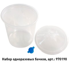 Одноразовые бачки для краскопульта 650 мл системы PPS RADEX RDCS с фильтром 190 мкм, 25 шт 
