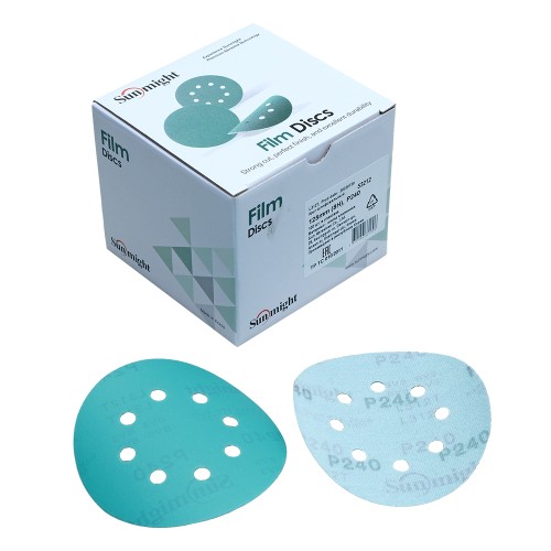 Шлифовальные круги на липучке D-125 мм, 8 отв. SUNMIGHT FILM L312T