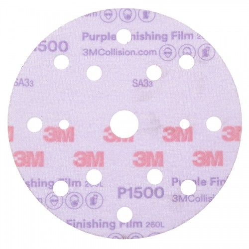 Шлифовальный диск для полировки D-150 мм, 15 отв. 3М Hokit 260L Purple